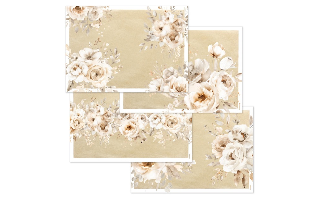 Trendform Set de table White Poem 29.7 cm x 42 cm,  4 sujets à 12 feuilles