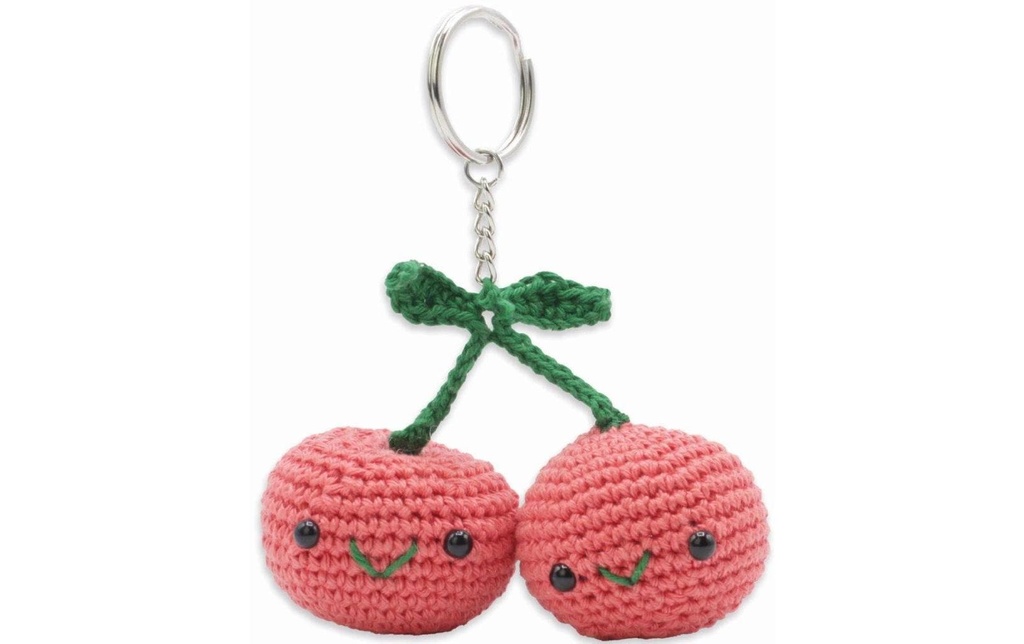 Hardicraft Kit de crochet Porte-clés Cerises 8 cm
