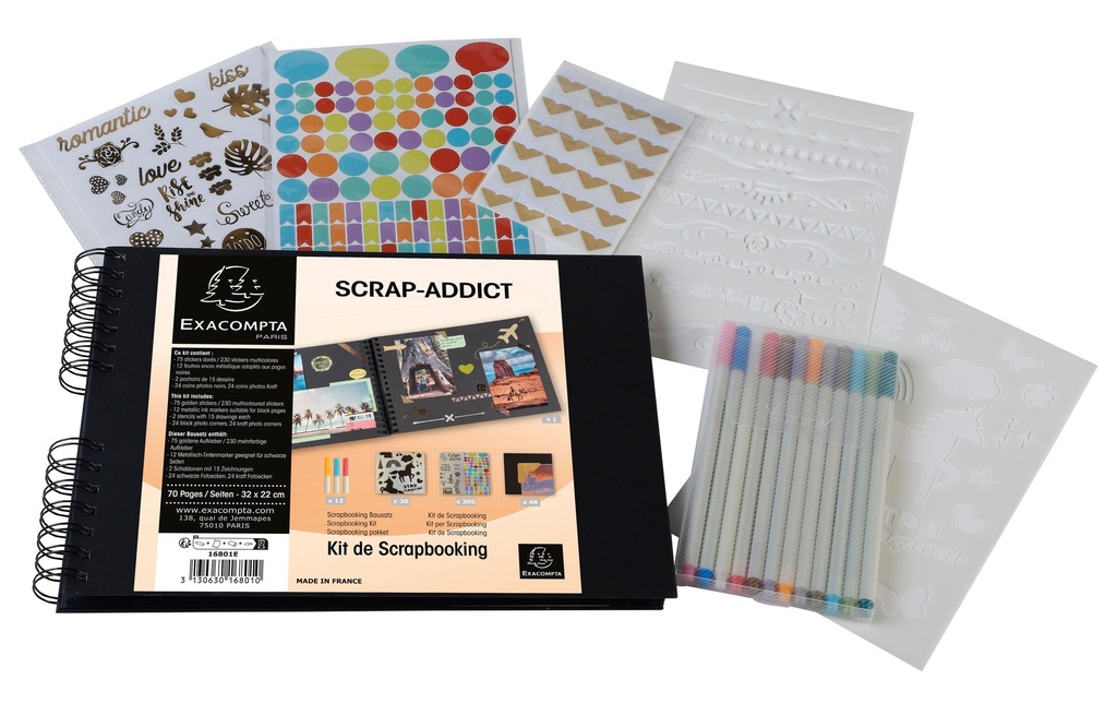 EXACOMPTA Kit Scrapbooking album incl. (4 pces)