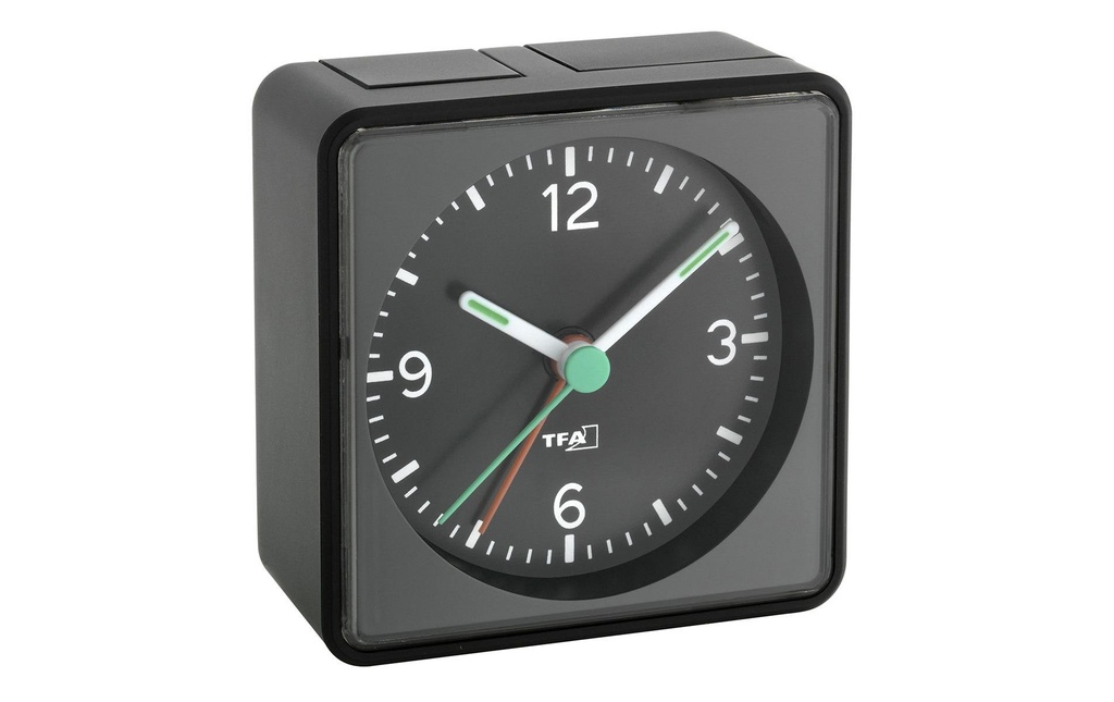 TFA Dostmann Réveil classique Push Noir
