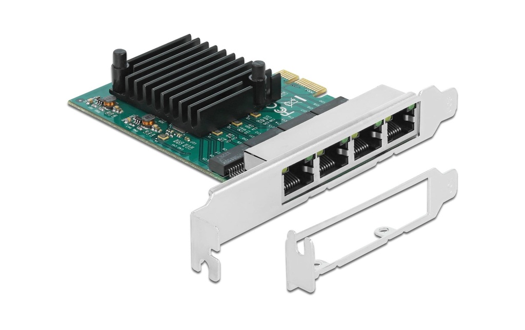 Delock Carte réseau 4x 1Gbps, RTL8111 PCI-Express x1