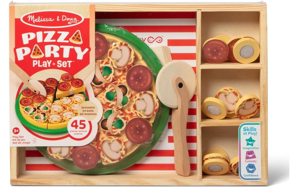 Spinmaster Melissa et Doug Pizza Party Set de jeu en bois