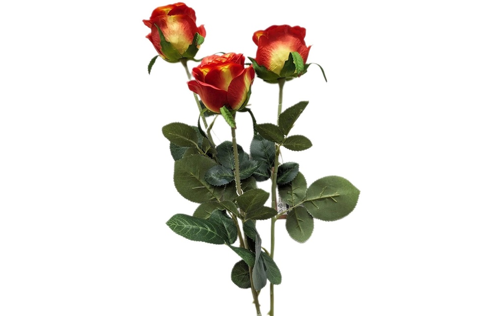 CHALET Fleur artificielle Bouquet de roses 87 cm, Rouge/jaune