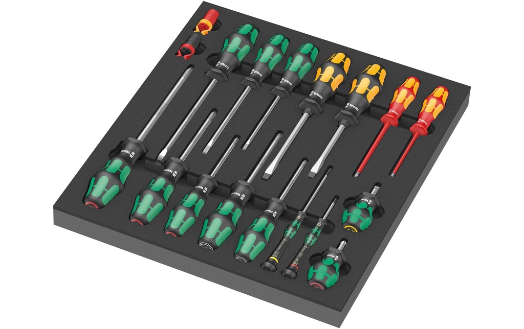 Wera Jeux de tournevis 9710 Kit de calage en mousse 1, 18 pièces