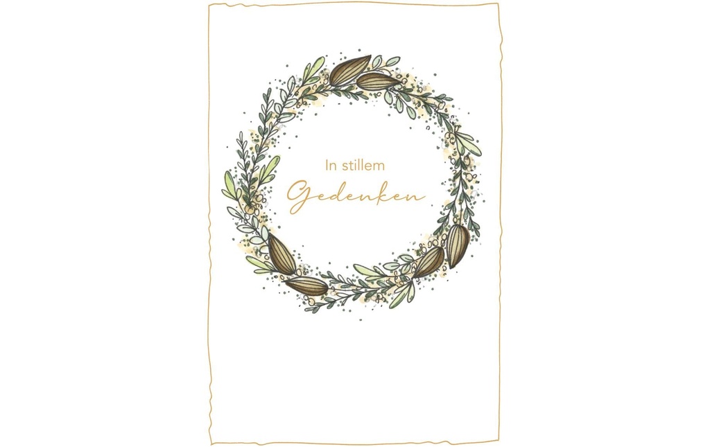 ABC Carte de condoléances Couronne de feuilles B6