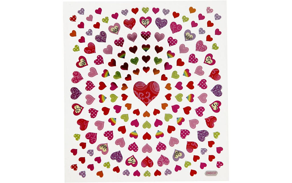 Creativ Company Autocollant à motif Coeurs 108 motifs