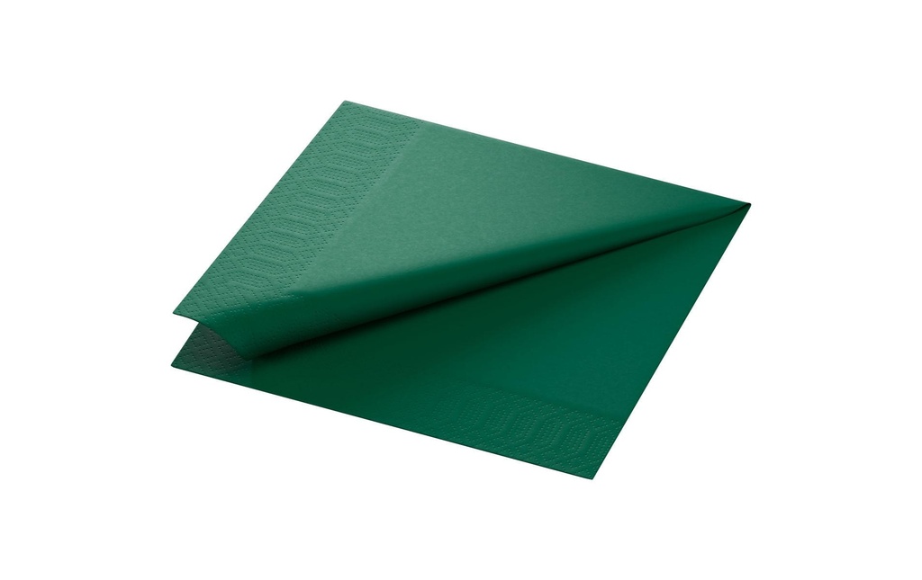 Duni Serviettes en papier 3 couches vert chasseur 40 cm x 40 cm, 250 Pièce/s
