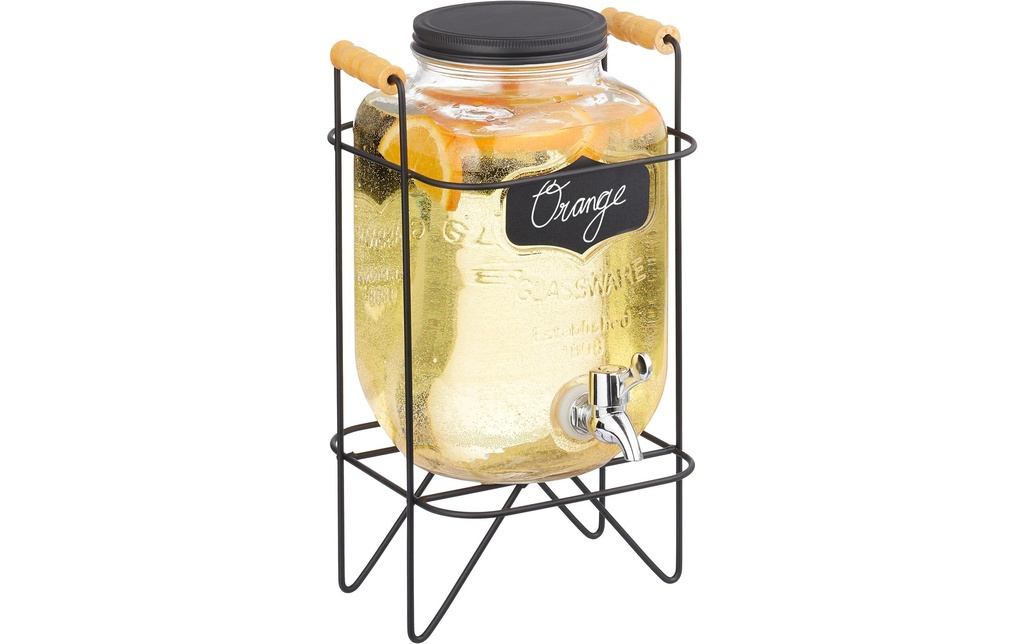 relaxdays Distributeur à boissons avec support 4 litres