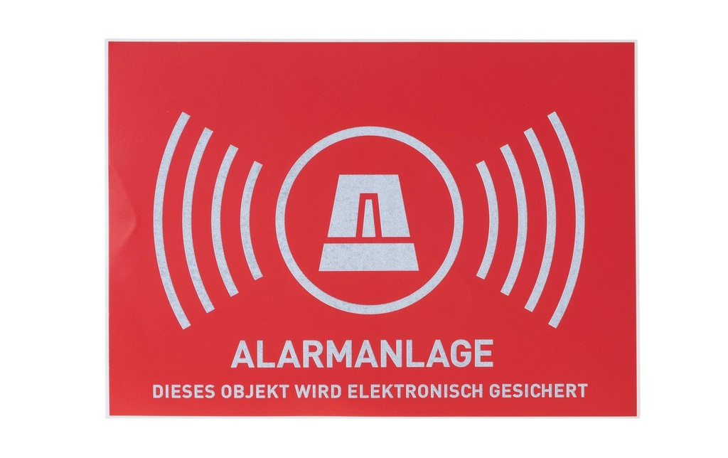 Abus Autocollants d'avertissement DE Alarmanlage sans logo Abus 148 x 105 mm