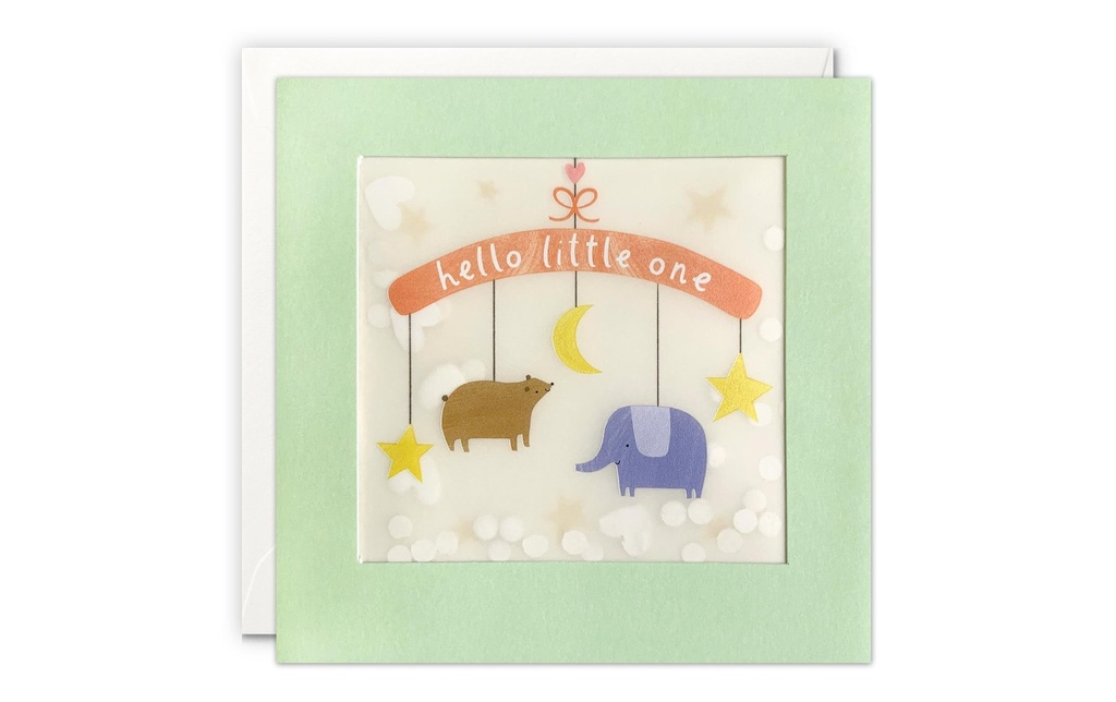 Cart Carte de félicitations Hello little one 12.5 x 12.5 cm