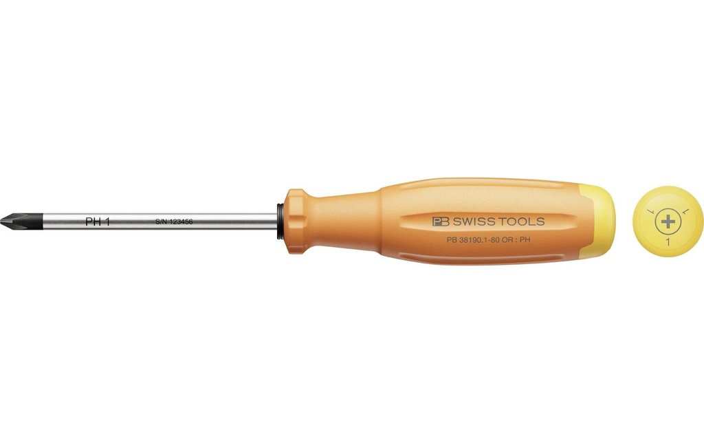 PB Swiss Tools Tournevis cruciforme PH SwissGrip Evo PB 38190 1 80 mm Orange