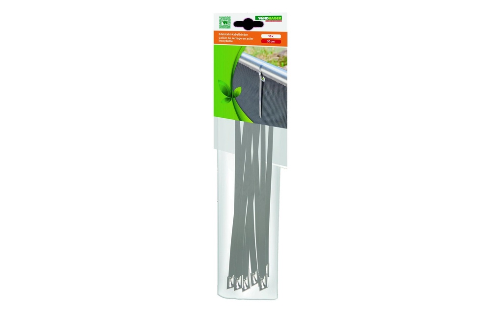 Windhager Liens en acier inoxydable 30 cm, dix pièces