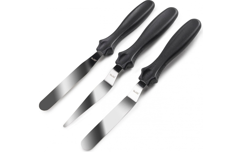 Ibili Set de mini-spatules à manche Ecoprof 10 cm Noir