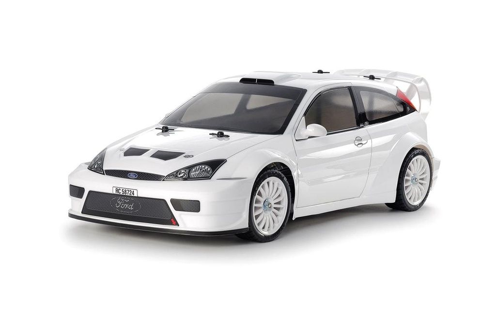 Tamiya Voiture de tourisme Ford Focus RS Custom TT-02 Blanc, kit de construction, 1:10