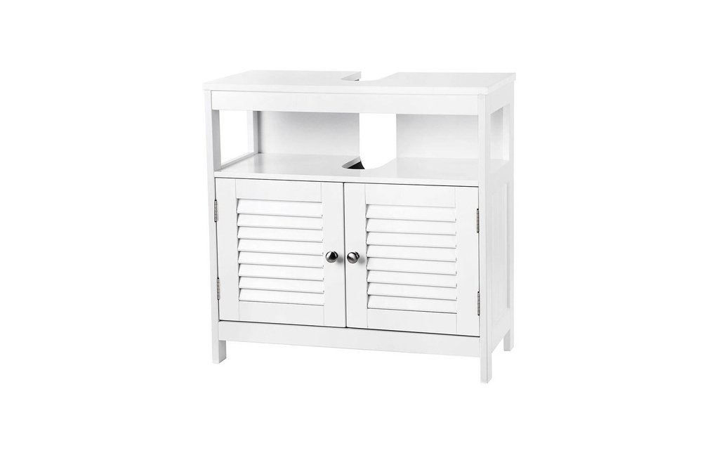 VASAGLE Meuble sous lavabo avec portes 60 x 60 cm, Blanc