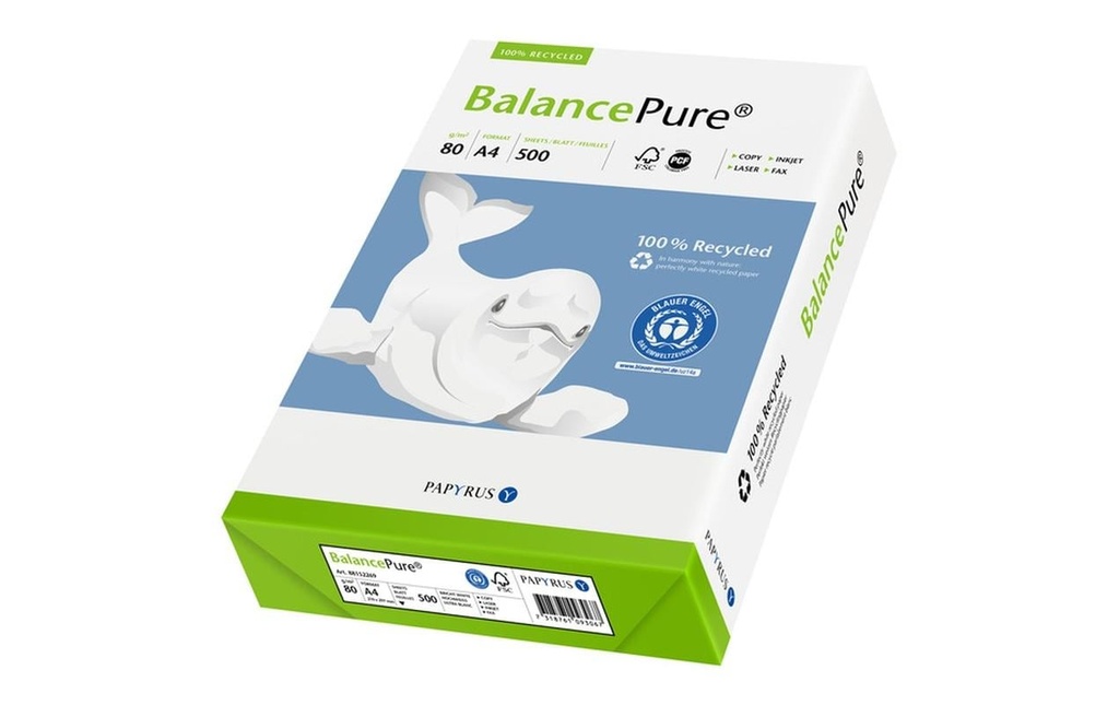 Balancepure Papier pour photocopie A4, Extra-blanc, 80 g/m², 2500 Feuille