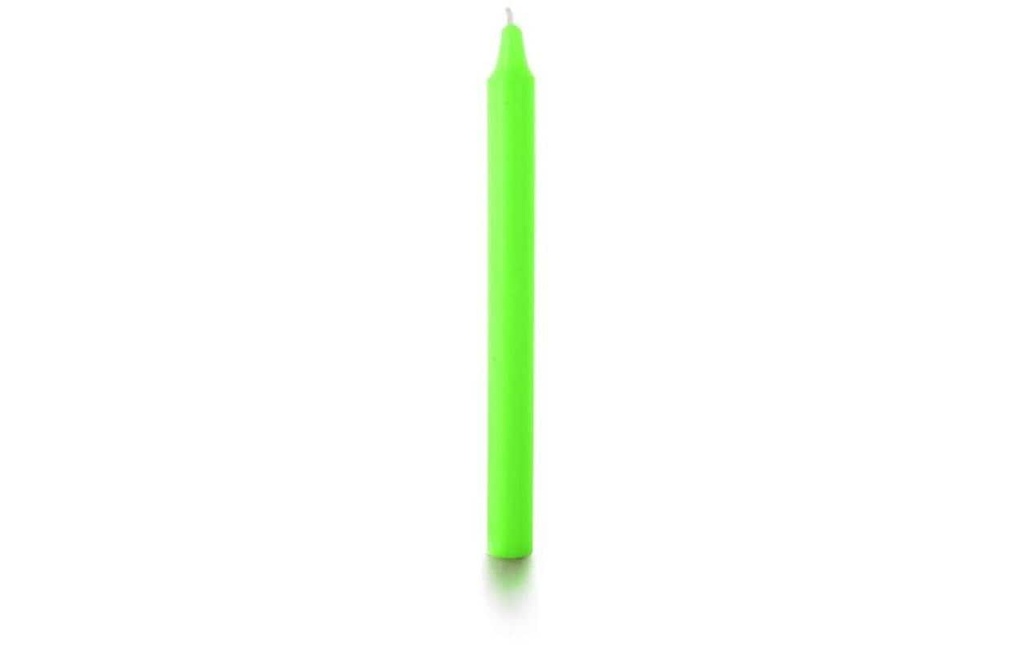 balthasar Bougie droite 27.5 cm x 2.2 cm, Vert fluo, 16 Pièce/s