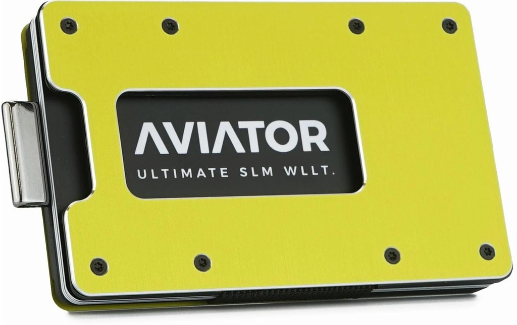 AVIATOR Portefeuille SLIDE Carbon cash clip electric lime