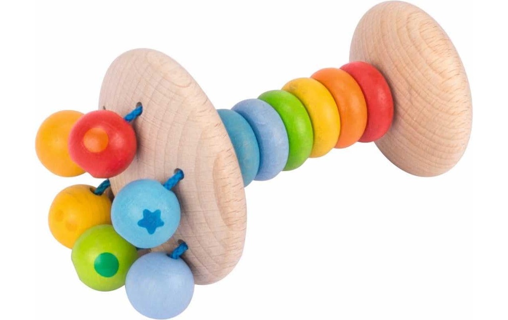 Goki Hochet silencieux Hochet élastique arc-en-ciel