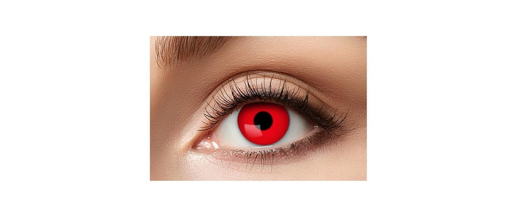 Partyartikel Lentilles de contact 3 mois diable rouge