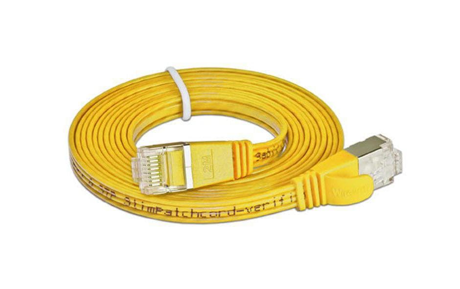 SLIM Câble patch slim RJ-45 - RJ-45, Cat 6, STP, 0.5 m, Jaune