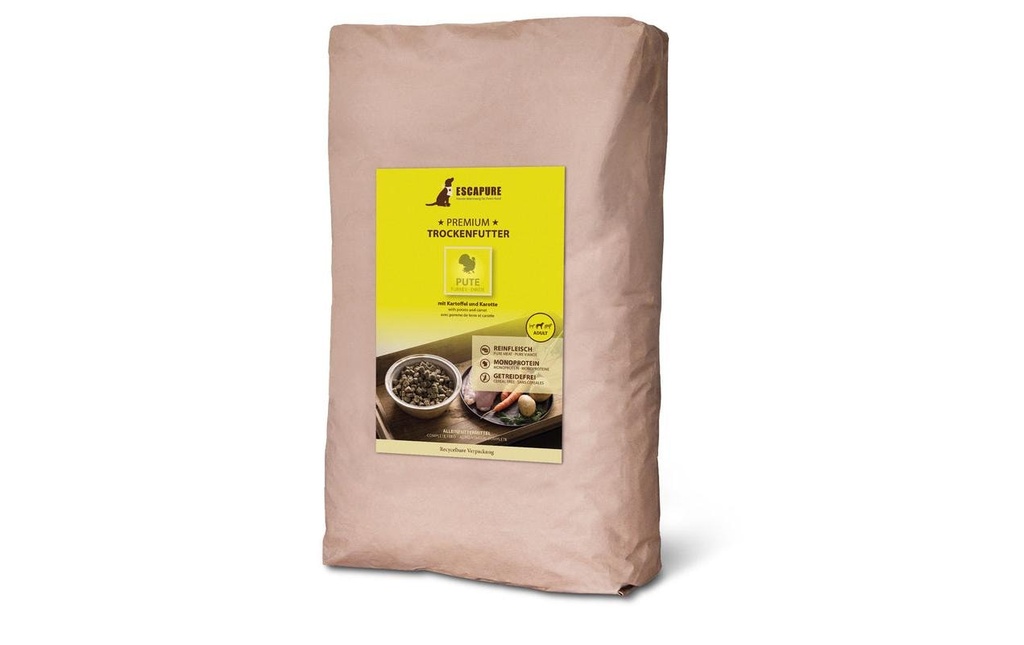 Escapure Alimentation sèche Dinde Premium 12 kg