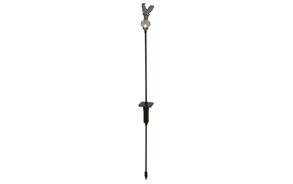 Näve Éclairage de jardin LED Solar Ground Spike Antique Rooster Noir