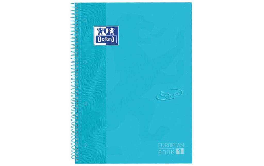 Oxford Bloc-notes School Touch A4+, quadrillé, bleu pastel