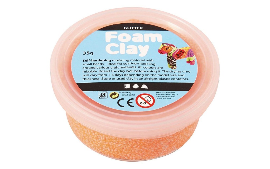 Creativ Company Matière à modeler Foam Clay 35 g Orange pailleté