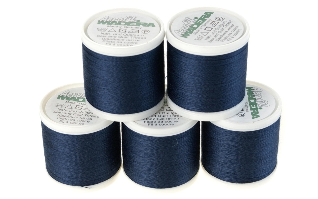 Madeira Fil à coudre, à quilter et à surjeter Aerofil 120 Bleu foncé