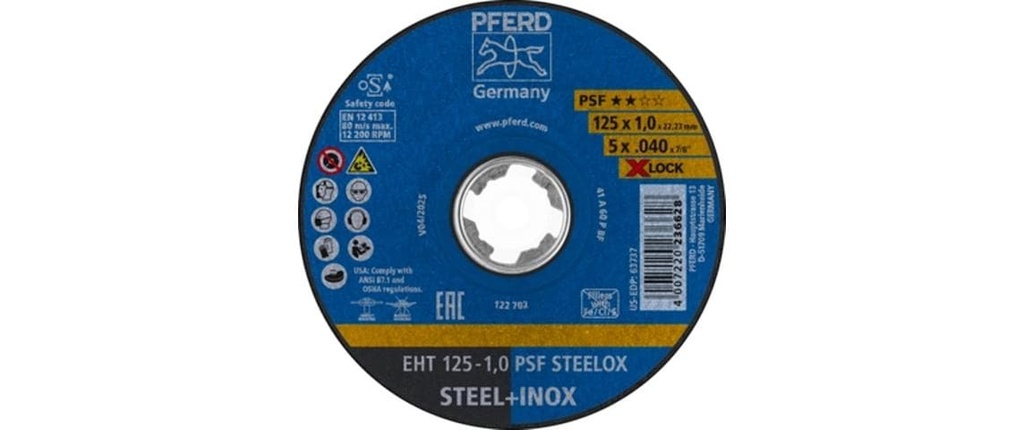 Pferd Disque à tronçonner EHT 125 x 1.0 mm X-LOCK droit