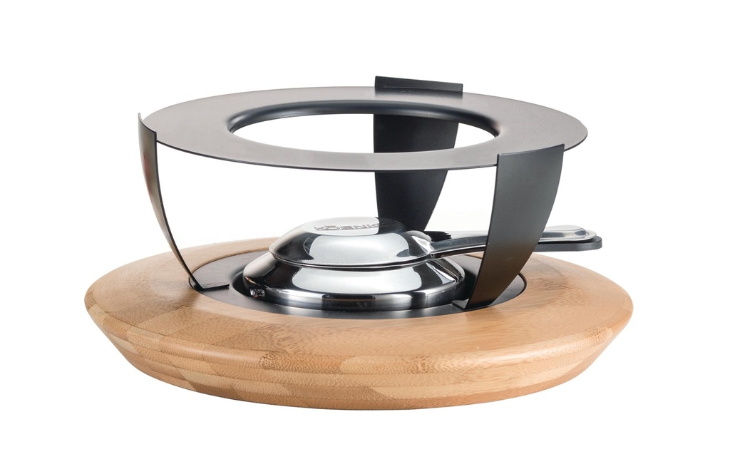 Koenig Réchaud à fondue Bamboo Anthracite/Brun clair/Argenté