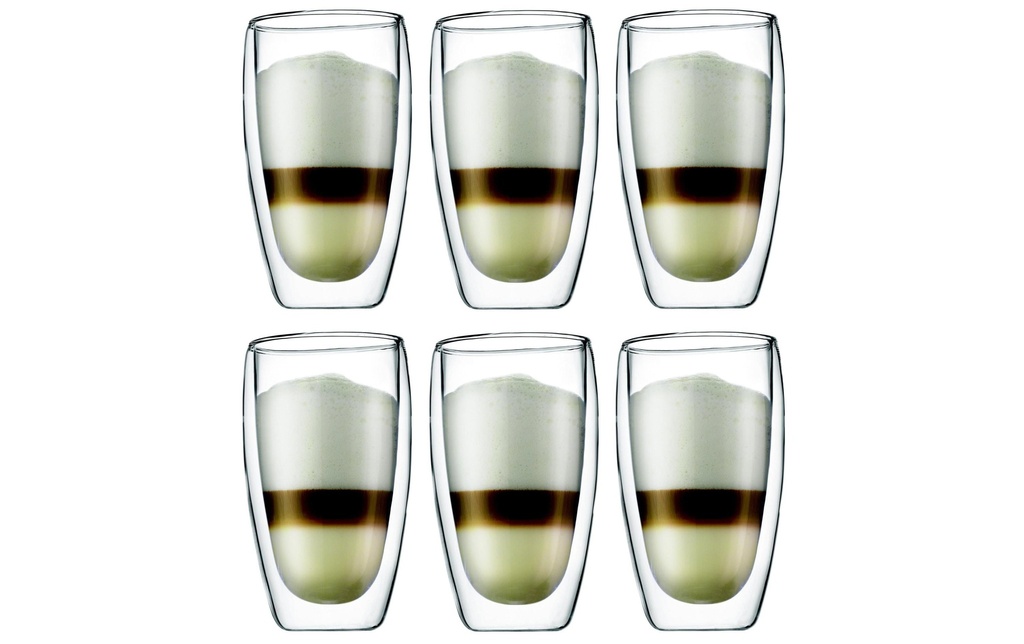 Bodum Gobelet isotherme Pavina 450 ml, 6 Pièce/s, Transparent