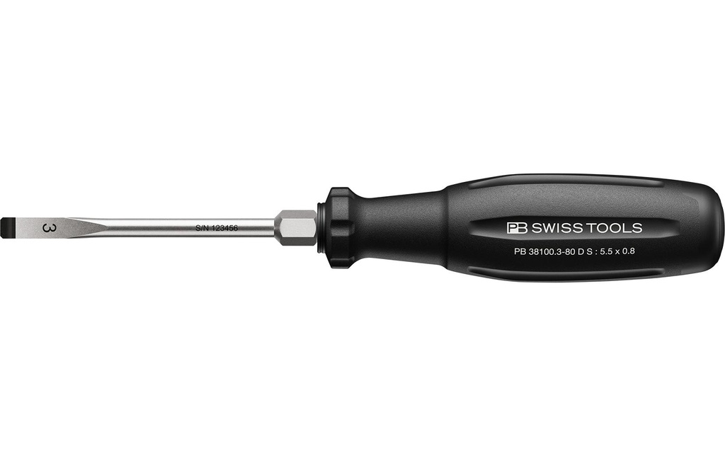 PB Swiss Tools Tournevis pour vis à fente SwissGrip Evo PB 38100.3-80 D S