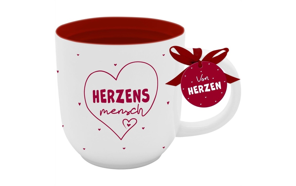 Sheepworld Tasse universelle Homme de cœur 500 ml, 1 Pièce/s, Rouge/Blanc