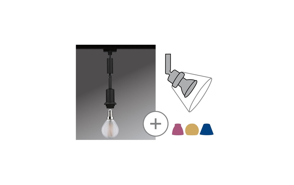 Paulmann Lampe suspendue URail DecoSystems Pend, 1 x E14, 20 W, noir