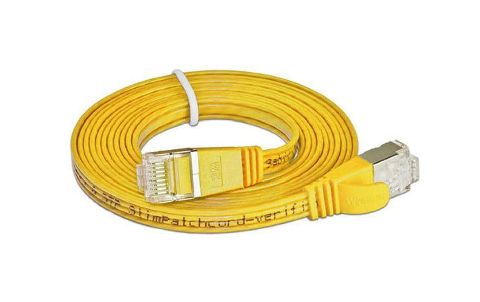 SLIM Câble patch slim RJ-45 - RJ-45, Cat 6, STP, 0.25 m, Jaune