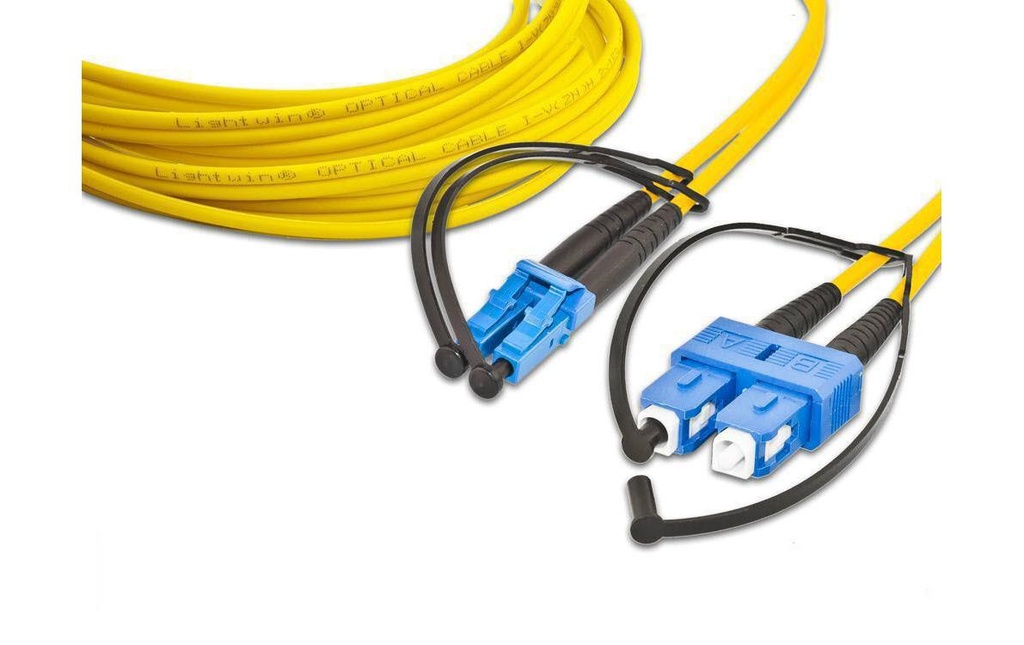 Lightwin Câble patch à fibre optique Singlemode LC – SC, OS2, Duplex, 15 m