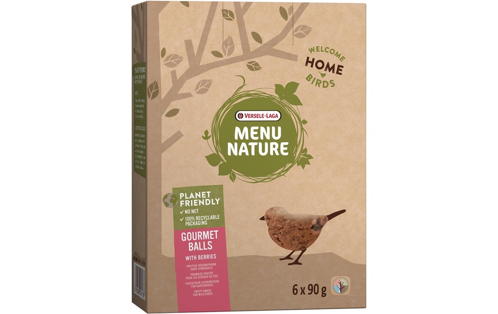 Versele Laga Nourriture d’hiver pour oiseaux Menu Nature Gourmet Balls Baies, 6 pièces