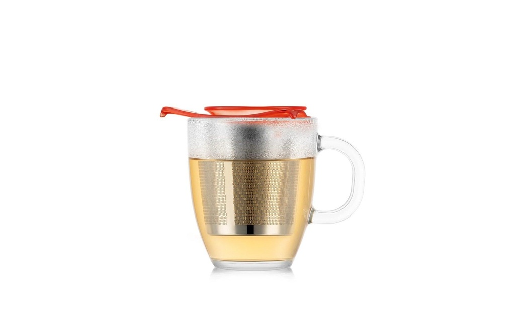 Bodum Tasse à thé Yo-Yo Set Transparent/Bright Coral, 0.35 l