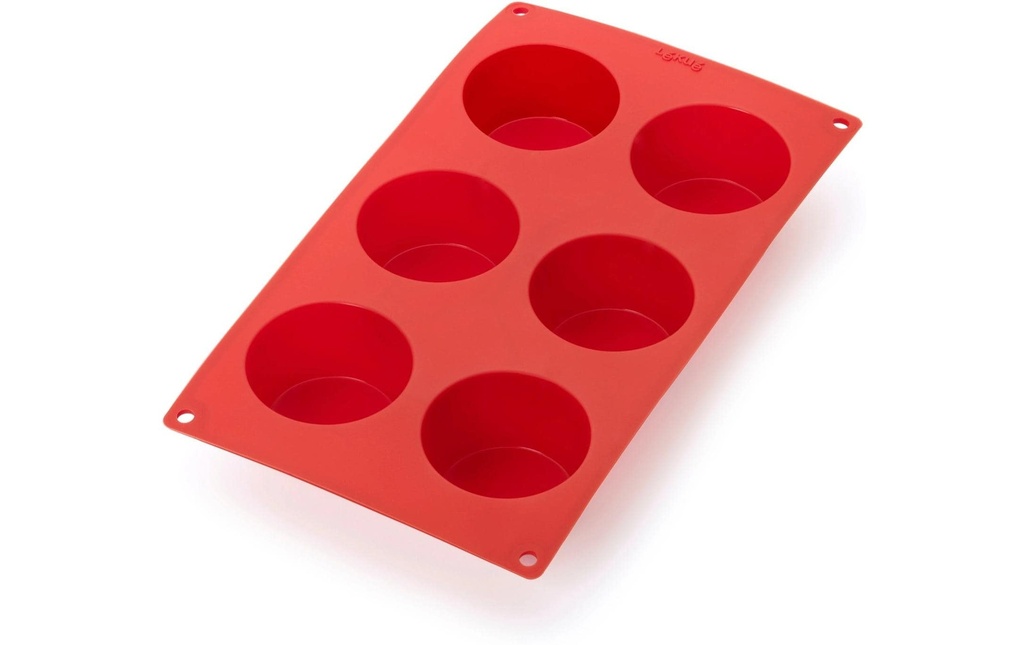 Lékué Moule à muffins Silicone, Rouge, 6 alvéoles