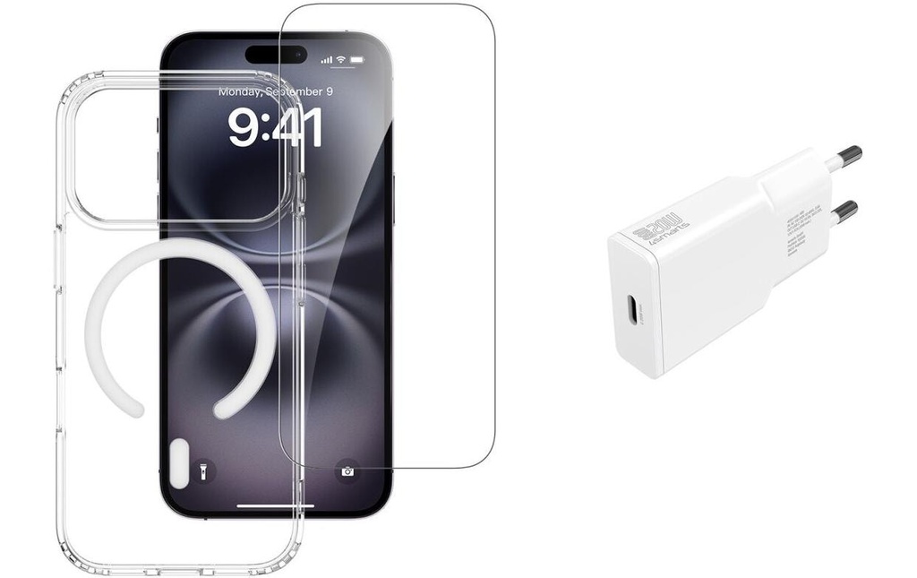 4smarts Coque arrière 3in1 Kit de démarrage MagSafe pour iPhone 17 Pro