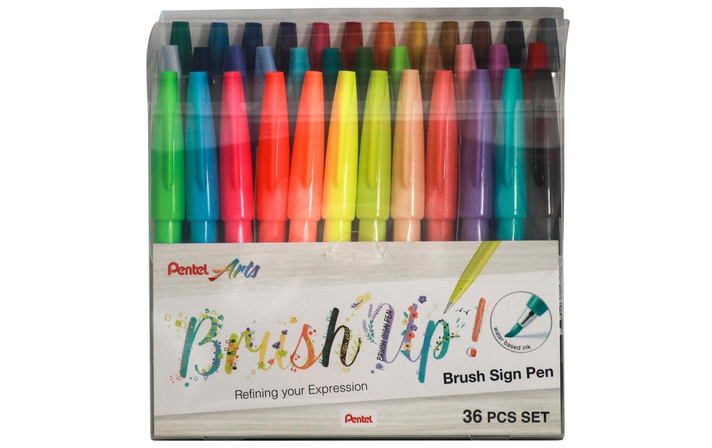 pentel Crayon feutre Brush Sign Pen 36 couleurs