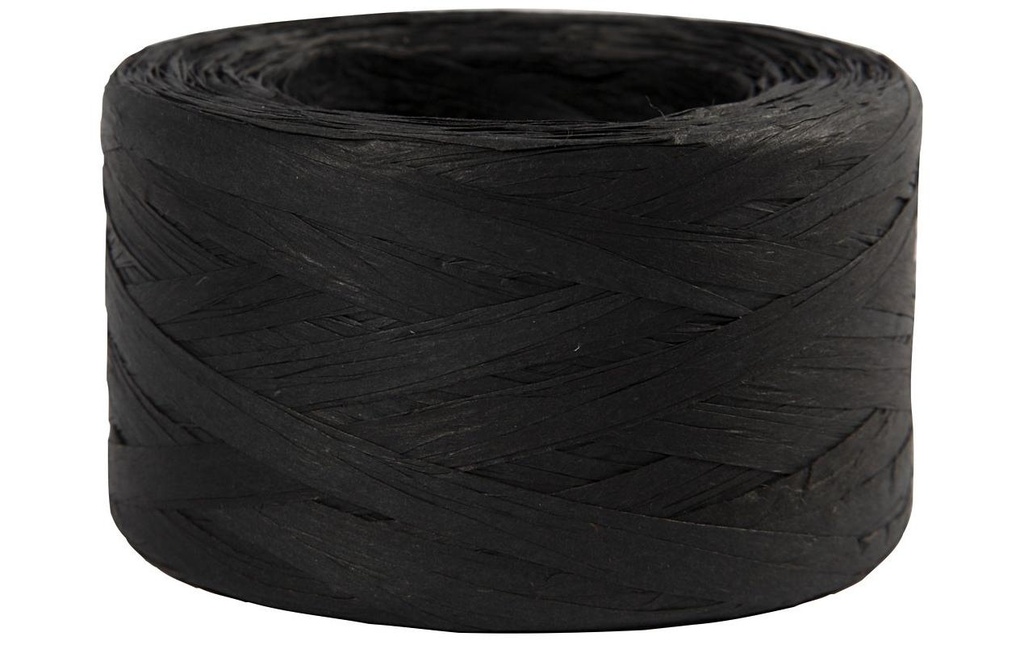 Creativ Company Ruban cadeau Raffiabast 8 mm x 100 m, Noir