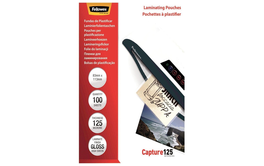 Fellowes Film laminé 125 microns, 100 pièces
