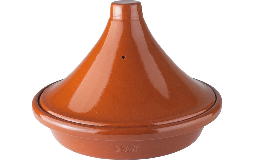 Ibili Plat à tajine Natural 28 cm, Rouge cerise