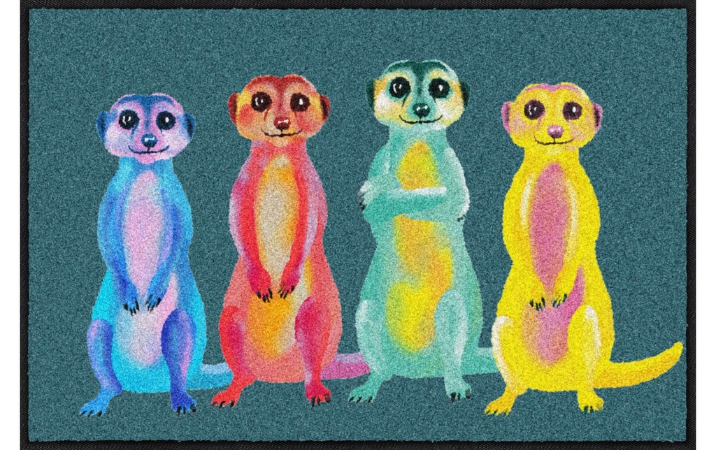 Salonlöwe Tapis de sol Rainbow Meerkats 50 cm x 75 cm