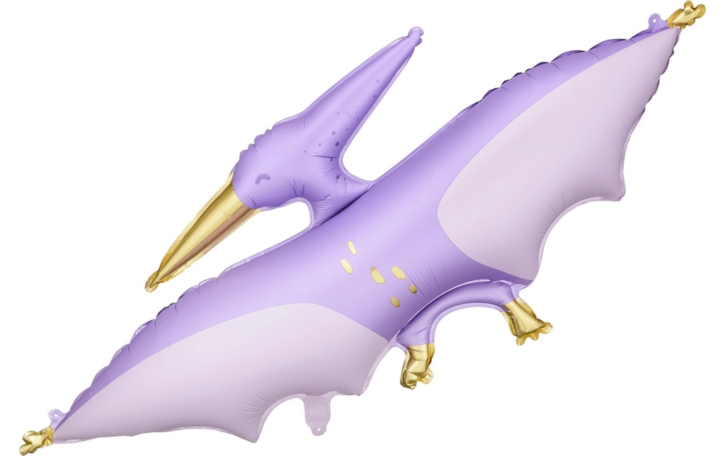 Partydeco Ballon en aluminium Pterodaktylus 120 x 62 cm, violet