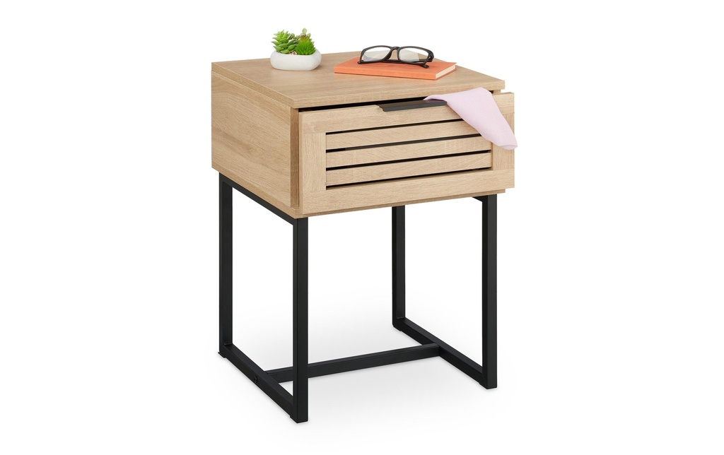 relaxdays Table de nuit avec tiroir 55.5 x 40 x 41.5 cm