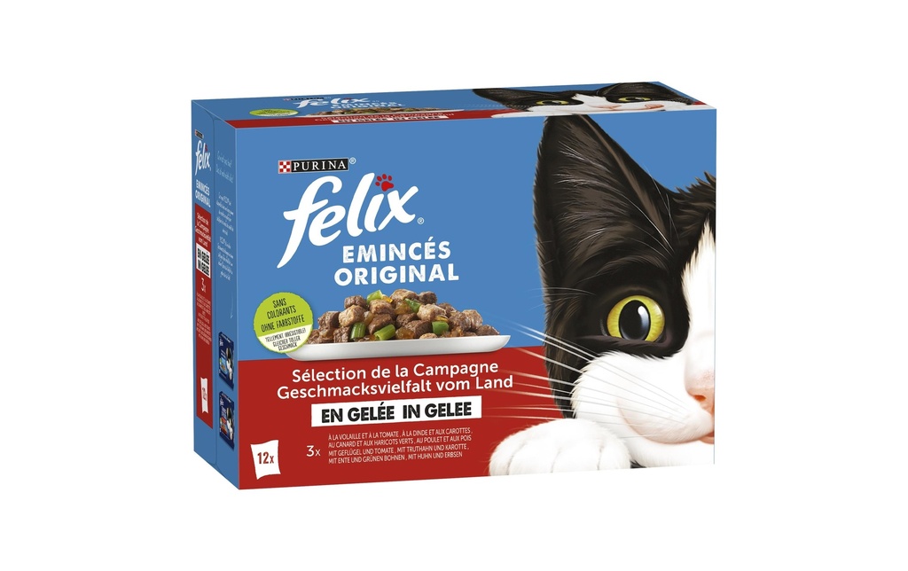 Felix Alimentation humide Volaille & légumes en gelée, 12 x 85 g